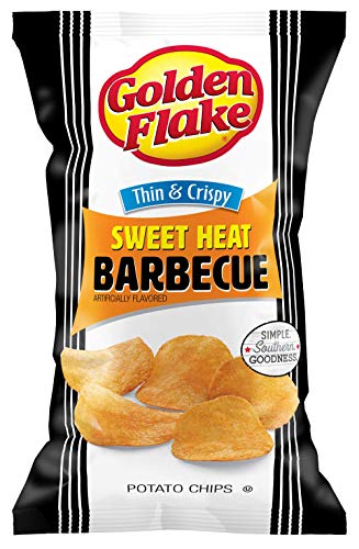 Golden Flake Thin & Crispy Potato Chips, 4.625 Oz Bags (Pack of 4) (Sweet Heat BBQ)